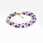 Amethyst Fluorite Hand bracelet