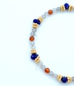 Gray Moonstone Jadeite Lapis lazuli Hand bracelet - Image 2