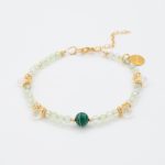 Grape stone White moonstone Azurite Hand bracelet