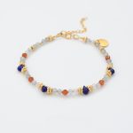 Gray Moonstone Jadeite Lapis lazuli Hand bracelet