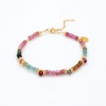Colored tourmaline Colorful garnet Gemstone bracelet