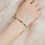 Colored tourmaline Colorful garnet Gemstone bracelet - Image 5