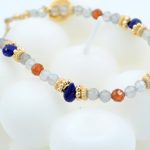 Gray Moonstone Jadeite Lapis lazuli Hand bracelet - Image 3