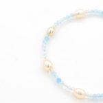 Aquamarine Fluorite Freshwater pearls Hand bracelet - Image 4