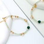 Grape stone White moonstone Azurite Hand bracelet - Image 2