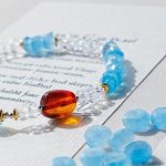 Aquamarine White crystal  Hand bracelet - Image 2