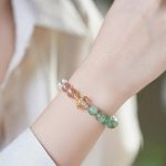 White crystal Green mica Hand bracelet - Image 4
