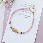 Strawberry crystal White topaz Hand bracelet - Image 3