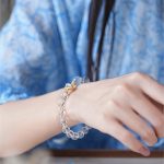 White crystal Gourd Hand bracelet - Image 4