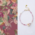 Strawberry crystal White topaz Hand bracelet