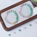 White crystal Green mica Hand bracelet - Image 2