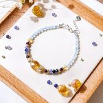 Garnet Aquamarine Hand bracelet - Image 2