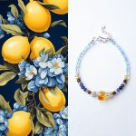 Garnet Aquamarine Hand bracelet