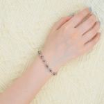 Gray moonstone Sunstone Flower Hand bracelet - Image 2