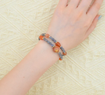 Gray moonstone Red agate Hand bracelet - Image 2