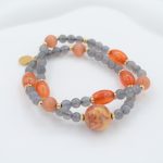 Gray moonstone Red agate Hand bracelet - Image 3