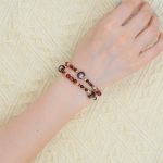 Purple lithium mica Red gelatinous flower Hand bracelet - Image 4