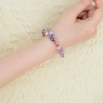 Pink rose quartz Blue mica stone Hand bracelet - Image 2