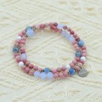 Pink rose quartz Blue mica stone Hand bracelet - Image 4
