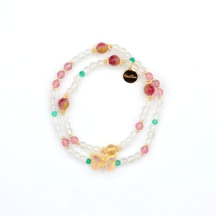 White Crystal Strawberry Crystal  Hand bracelet