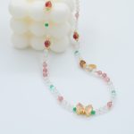 White Crystal Strawberry Crystal  Hand bracelet - Image 2