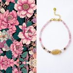 Strawberry crystal White topaz Hand bracelet