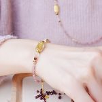 Strawberry crystal White topaz Hand bracelet - Image 4