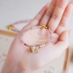 Strawberry crystal White topaz Hand bracelet - Image 4