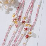 Strawberry crystal White topaz Hand bracelet - Image 2