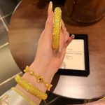 Metal-colored royal pearl open bracelet